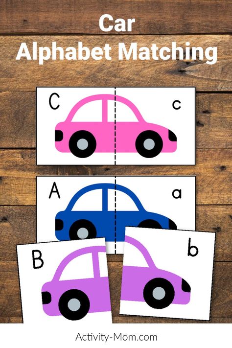 FREE Car Alphabet Matching Activity for Kids. Car Alphabet Match cards and ideas for how to use them. Car Language Activities, Cars And Trucks Activities For Preschool, Cars Kindergarten Activities, Car Literacy Activities, Cars Activity Preschool, Transportation Alphabet Preschool, Toy Car Activities For Toddlers, Car Lesson Plans Preschool, Car Activity Preschool