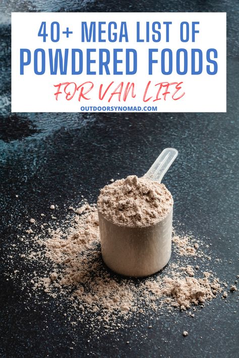 Powdered foods are convenient, budget-friendly, and a great way to have staple food items always available while traveling. Check out my list! #vanlife #campingfood #vanlifeideas #vanlifefood #powderedfood #vanlifehacks Dehydrated Food For Backpacking, Food Staples, Camping Meals, Food Lists, Food Items, House On Wheels, Van Life, Budget Friendly, Budgeting