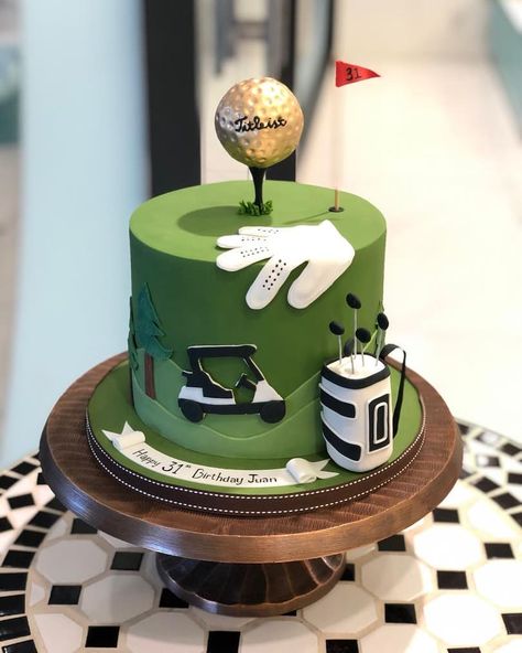 Golfer Birthday Cake, Golfing Birthday Cake, Golf Birthday Cake Ideas For Men, Mens Golf Theme Party, Mens Golf Birthday Cake, Golf Birthday Ideas For Men, Two Tier Golf Cake, 30th Golf Birthday Cake, Golf 30th Birthday Cake