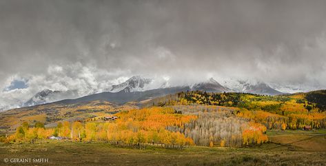 Last Dollar Road, between Ridgway and Telluride, Colorado. Last Dollar Road Colorado, Colorado Places To Visit, Ridgway Colorado, Embroidery Goldwork, Travel Colorado, Telluride Colorado, Colorado Homes, Colorado Travel, Fall Color