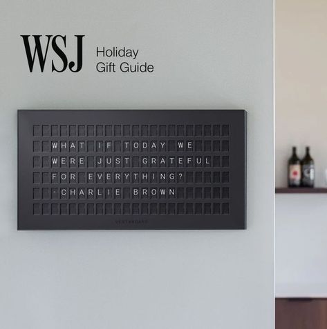 Vestaboard Ideas, Kitchen Chalkboard, Board Quotes, The Wall Street Journal, Family Kitchen, Wall Street Journal, Wall Street, Holiday Gift Guide, Versailles