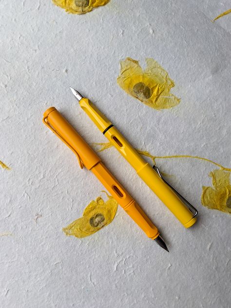 Lamy Pen, Making Birthday Cards, Pearl District Portland, Yellow Pen, Lamy Fountain Pen, Lamy Safari, Letterpress Wedding Invitation, Book Library, Luxury Pens