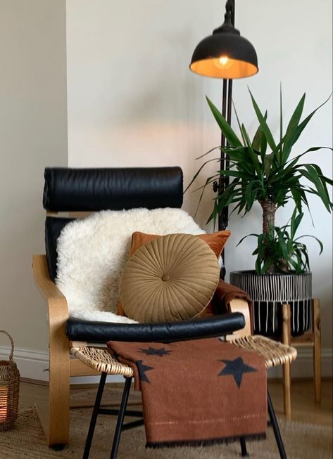 IKEA poang chair Poang Chair Living Room, Slow Home, Poang Chair, Ikea Poang Chair, Industrial Boho, Scandinavian Style Home, Ikea Chair, Outside Living, Reading Chair