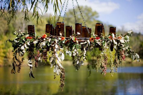 Lights hanging from trees