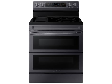 www.samsung.com Samsung Electric Range, Samsung Black Stainless, Double Oven Electric Range, Freestanding Double Oven, Convection Range, Electric Double Oven, Stainless Steel Range, Electric Range, Steam Cleaning