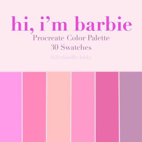 Barbie Color Palette, Procreate Color Palette, Shingle Colors, Pink Palette, Color Palette Pink, Pink Barbie, Color Palette Design, Color Inspo, Color Pallets