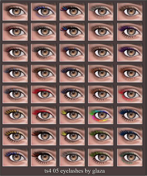 Sims 4 Cc Brows, Sims4 Eyes, Sims Face Cc, Cc Eyelashes, Sims 4 Eyelashes, Sims Face, Colored Eyelashes, Colored Mascara, Sims 4 Cc Eyes