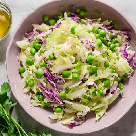 Cabbage and Pea Salad Recipe Pea Salad Recipes, Grill Cheese Sandwich Recipes, Cheese Sandwich Recipes, Cabbage And Bacon, Man Cooking, Vegetarian Cabbage, Pea Salad, Grilled Chicken Salad, Bread Appetizers