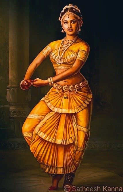 Bharatanatyam Poses Drawing, Manjulika Painting, Chandramukhi Drawing, Chandramukhi Painting, Bharatnatyam Painting, Pyscho Painting, Dance Of India, Composition Painting, Indian Women Painting