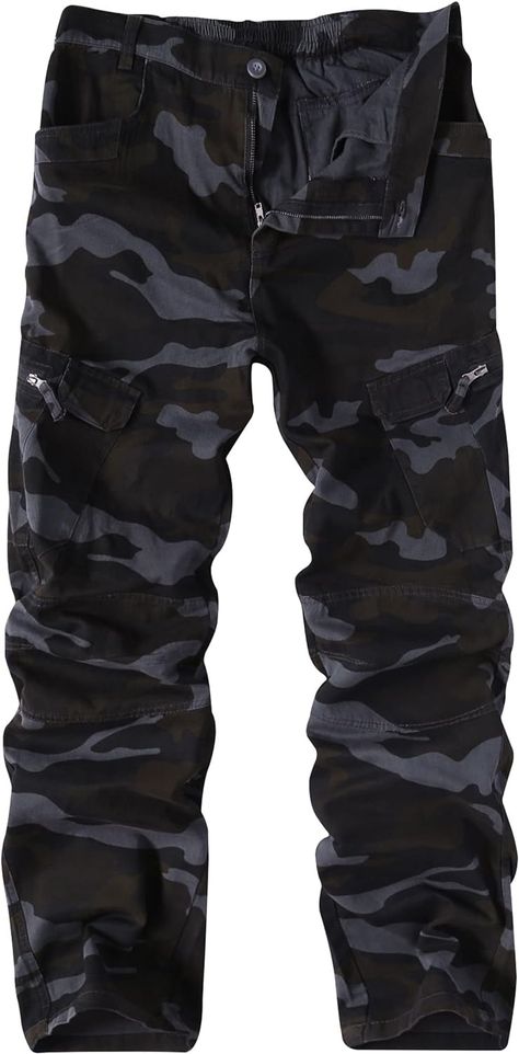 Amazon.com: APTRO Men's Cargo Pants Camo Casual Work Military Tactical Pants Black Camo 36: Clothing, Shoes & Jewelry Black Camo Pants, Cargo Pants Camo, Men's Cargo Pants, Combat Trousers, Tyler Durden, Military Pants, Black Pants Men, Military Tactical, Black Cargo Pants