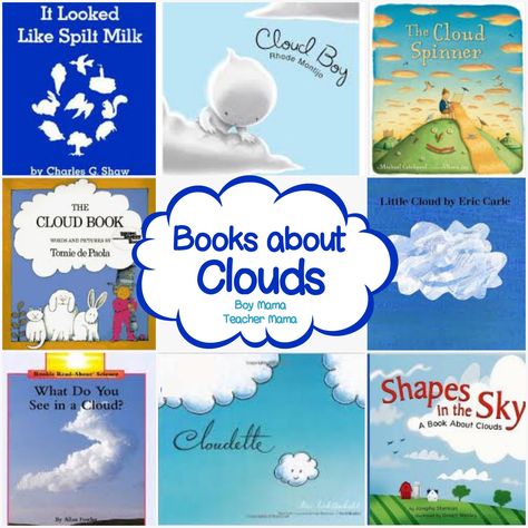 Books about Clouds I was introduced to the book, Cloudette, by my son’s preschool teacher and was immediately smitten.  My son (3) loves it too. We have read it over and over and each time he… Storytime Themes, The Measured Mom, Weather Books, Measured Mom, Preschool Weather, Weather Theme, Weather Unit, Weather Activities, Kindergarten Science