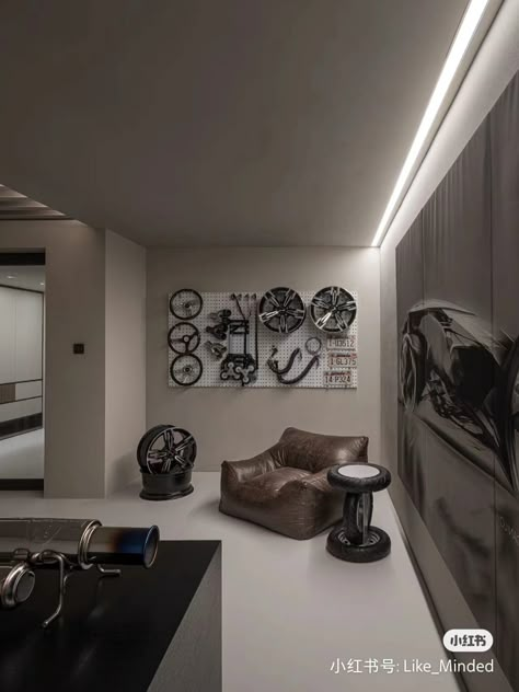 Obsessed Garage, Camp Van, Car Showroom Design, Urban Furniture Design, Cars Room, Garage Office, Man Room, Urban Furniture, Showroom Design