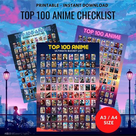 Anime Merchandise About this item 1. Become the Master of Anime, 100 legendary titles will make you an expert in no time 2. Includes Every Anime Genre 3. Completely Free of Misspellings and Repeated Titles 4. Perfect Anime Gift for anyone dabbling into anime and for the experienced hardcore fans 5. The Rules are Simple, pick an anime on the list, watch it, and tick it when you finish it 6. Challenge Your Friends, who has watched the most shows? Anime Checklist To Watch 100, Anime Recommendations List Romance, Romance Anime To Watch List Movie, Guide To Watching Sailor Moon, Tokyo Revengers Guide Book, Top 100, Ultimate Bucket List, Printable Checklist, Checklist Template