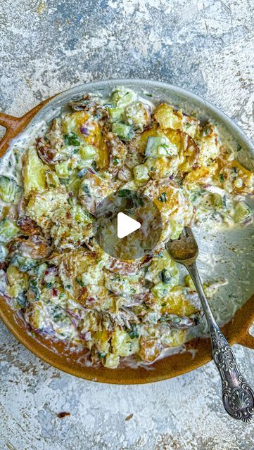 Healthy Potato Salad Recipe, Vegan Yoghurt, The Best Potato Salad, Best Potato Salad, Roasted Potato Salads, Healthy Easy Recipes, Western Dishes, German Potato Salad, Eat Salad