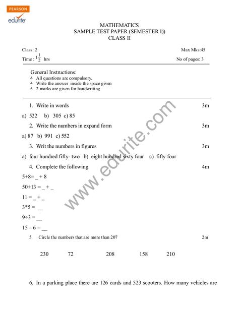 CBSE Class 2 Maths Sample Paper Term 1 Model 1 - http://cbse.edurite.com/cbse-sample-papers/cbse-sample-papers-for-class-2.html Cbse Class 2 Maths Worksheet, Class 2 Maths, Verbs For Kids, Math Models, Maths Paper, English Worksheets For Kindergarten, Model Question Paper, Math Questions, Sample Paper