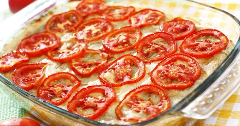 Grandma’s Eggplant Tomato Bake | 12 Tomatoes Baked Tomato Slices, Tomato Bake, Diy Easy Recipes, Baked Tomatoes, Tomato Pie, Eggplant Recipes, Tomato Recipes, Veggie Dishes, Casserole Dish