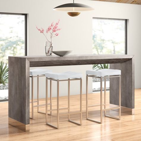 Rectangle Counter Height Dining Table Mimimal Design with Gold Feet | Interior Design Ideas Counter Height Kitchen Table, Modern Bar Table, Bar Height Dining Table, Kitchen Bar Table, Contemporary Dining Table, Counter Height Dining Table, Beautiful Dining Rooms, Table Color, Rectangle Dining Table