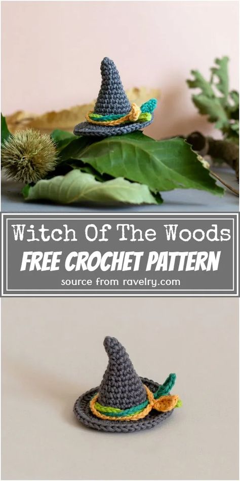 Witch Of The Woods, Witch Crochet, Crochet Witch, Witches Hats, Hat Patterns Free, Beginner Crochet Tutorial, Halloween Crochet Patterns, Crochet Fall, Beginner Crochet