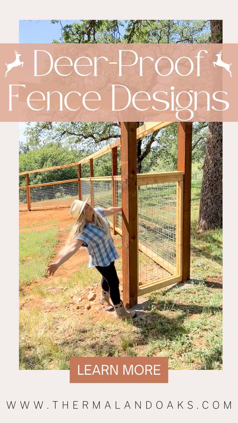 Building Deer-Proof Fencing | Thermaland Oaks Animal Proof Garden, Deer Resistant Garden Plans, Rustic Garden Fence, Thermaland Oaks, Fence Planning, Deer Resistant Garden, Fenced Vegetable Garden, Deer Proof, Garden Fence Ideas