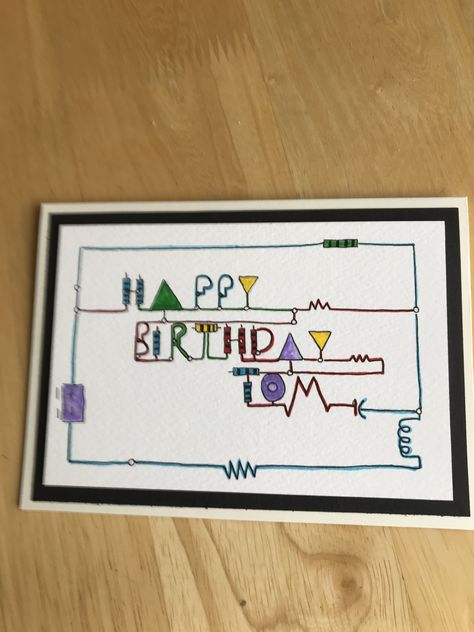 Happy Birthday Engineer, Electrician Drawing, Engineer Birthday Cards, Science Birthday Cards, Birthday Card For Electrician, Birthday Card For Programmer, Snap Captions, Golf Cards, Boy Drawing