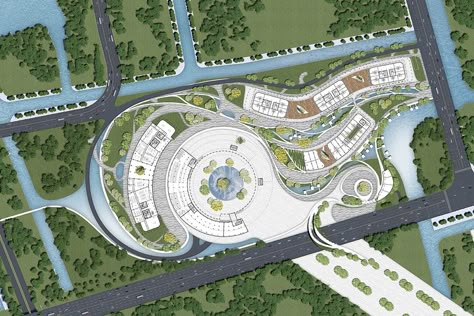 Fengxian Civic Centre - Spark Architects Site Plan Design, Hotel Landscape, Corporate Interior Design, Urban Design Concept, Architecture Concept Diagram, Architecture Design Sketch, Centre Commercial, Landscape Architecture Design, Civic Center