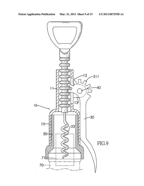 Corkscrew - diagram, schematic, and image 10 Patent Application, Portfolio Ideas, Wine Opener, Food Inspo, Monsters Inc, Design Sketch, Industrial Design, Art Sketches, 3d Printing