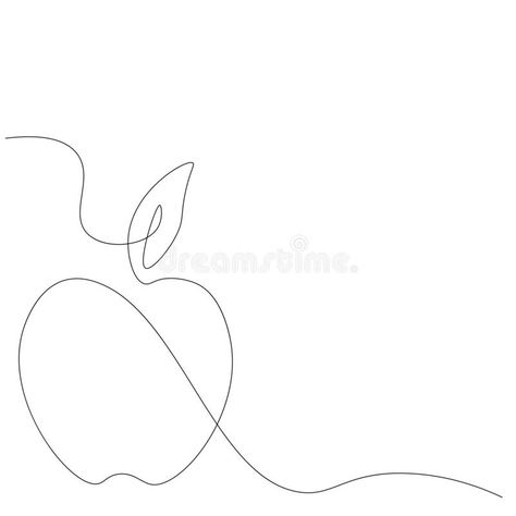 Apple Line Tattoo, Fine Line Apple Tattoo, Apple Illustration Design, Apple Line Art, Apple Fruit Illustration, Logo Food Design, Tattoo Apple, Food Line Art, Fruit Line Art