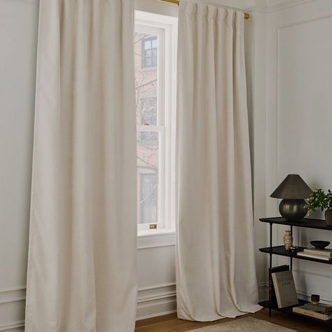 Blackout Curtains & Drapes | West Elm Black Out Curtains Living Room, White Velvet Curtains, Black Out Curtains, Curtains Living, Blackout Drapes, Velvet Curtains, Blackout Curtain, Curtains Living Room, West Elm