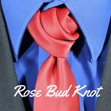 How To Tie a Tie - Rose Bud Knot.  Video Tutorial 100 Ways to Tie a Tie Cool Tie Knots, Eldredge Knot, Necktie Knots, Tie A Necktie, Neck Tie Knots, Tie Men's, Rose Bud, Cool Ties, Sharp Dressed Man