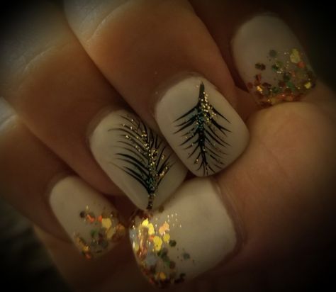 Pinecone Nails, Pine Tree Nails, Pagan Yule, Tree Nail Art, 2022 Nails, Tree Nails, Creative Things, French Nails, Beauty Nails