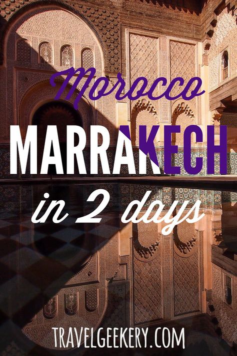 The best itinerary for 2 days in Marrakech Morocco. Includes Marrakech medina, the Majorelle Garden, Jemaa el-Fnaa Square.. Best things to do in Marrakech if you have two days or more. Marrakech attractions that you must see on your first visit to Morocco. 2 Days In Marrakech, Day Trips From Marrakech, Marrakech Things To Do, Majorelle Garden, Things To Do In Marrakech, Visit Marrakech, Red City, Marrakech Travel, Travel Africa