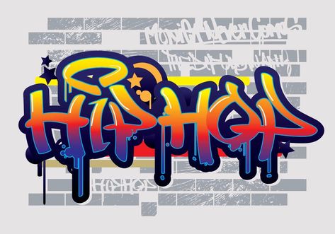 Hip Hop Graffiti Text Vector Hip Hop Graphic Design, Hip Hop Font, Hiphop Graffiti, Hip Hop Logo, Graffiti Clothing, Music Graffiti, Alphabet Graffiti, Graphic Design Inspiration Poster, Graffiti Lettering Alphabet