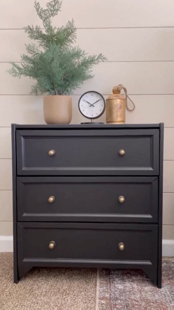 DIY - IKEA Hack on Instagram: "@ourblissfulnest shared how she turned an IKEA Rast Chest Drawer into a stunning Pottery Barn dupe that looks like the popular Harmon Metal Nightstand. Not only does this IKEA hack look great, but it’s also easy to do. For more ideas and inspiration be sure to check out the @ourblissfulnest . . . #diy #diyhomedecor #dıy #diyideas #diycrafts #ikea #ikeahack #ikeahacks #ikeadiy #home #homedecor #decoration #deco #doityourself #selfmade #homeinspo #inspo inspiration Ikea Koppang Dresser As Nightstand, Rast 3 Drawer Chest Hack, Ikea 3 Drawer Dresser Hacks, Rast Nightstand Hack, Ikea Bedside Table Hack, Ikea Chest Of Drawers Hack, Ikea Rast Hack Nightstand, Rast Diy, Rast Makeover