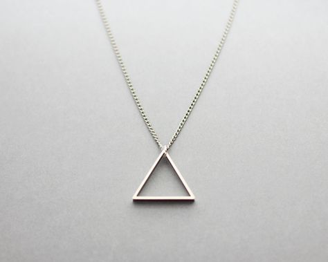 Triangle Necklace. Minimalist Jewlery, Triangle Jewelry, Minimalist Jewellery, Japanese Waves, Triangle Necklace, Triangle Pendant, Geometric Triangle, Necklace Minimalist, Minimalist Ring