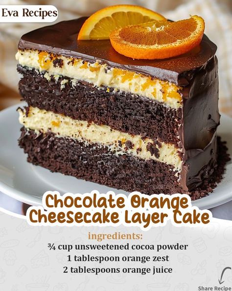 Eva Recipes Chocolate Orange Cheesecake Layer Cake, Chocolate Orange Cake, Cupcake Recipes Uk, Chocolate Orange Cheesecake, Cotton Cake, Orange Chocolate Cake, Cake Models, Cupcake Recipes Chocolate, Snack Mix Recipes