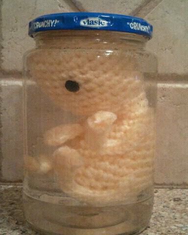 I am so making one of these! Question is...what is the shelf life of a jar of yarn? The Lavender Chair, Vintage Crochet Patterns, Crochet Humor, Fun Crochet Projects, Star Stitch, In A Jar, Crochet Videos, Vintage Crochet, Craft Tutorials