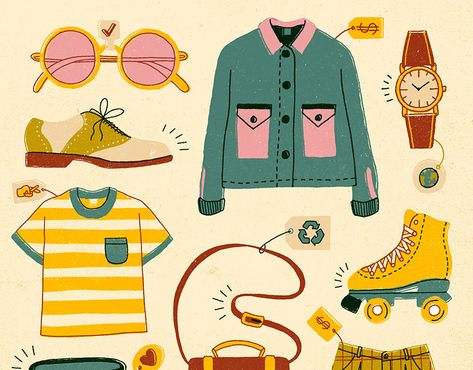 Heal on Behance Thrift Illustration, Megan Rose, Edward Lear, Wacom Cintiq, Shop Illustration, Drawing Studies, Thrift Shop, Summer Projects, Fashion Project