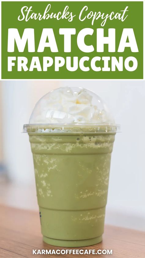 Creamy Matcha Green Tea Frappuccino (Starbucks Copycat) Matcha Green Tea Frappuccino Starbucks, Matcha Green Tea Frappuccino, Starbucks Green Tea Frappuccino, Starbucks Matcha Green Tea, Green Tea Frappuccino, Macha Green Tea, Matcha Frappuccino, Matcha Frappe, Starbucks Green Tea