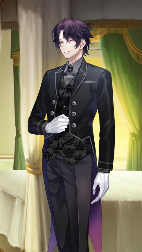 Anime Butler Outfit Design, Royal Servant Outfit Male, Servant Outfit Male, Butler Outfit Designs, Butler Oc Male, Butler Character Design, Butler Pose, Victorian Butler, Victorian Male