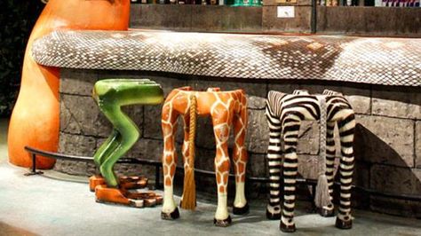 Funny Friday 104… funky jungle themed bar stools! Funky Bar Stools, Funky Bar, London West End, Funny Furniture, Cafe London, Cool Bar Stools, Rainforest Cafe, Home Design Magazines, Garden Architecture