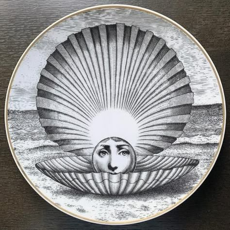 Piero Fornasetti Rosenthal Plate, Motiv 14 1980s Earle D Vandekar of Knightsbridge, Inc Lina Cavalieri, Collage Collage, Arte Grunge, Piero Fornasetti, Illustration Photo, Art Et Illustration, Kraken, A Drawing, A Face