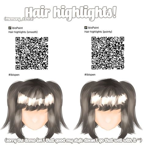 Highlight Brush Ibis Paint, Ibis Code, Highlight Brush, Brush Codes, Hair Highlight, Highlighter Brush, Ibis Paint, Hair Painting, Qr Codes