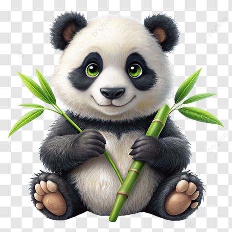 adorable panda holding a bamboo stick Panda And Bamboo Tattoo, Animal Stickers Free Printable, Cute Panda Illustration, Panda Png, Panda Clipart, Bamboo Panda, Panda On Bamboo, Panda With Bamboo, Panda Holding Bamboo