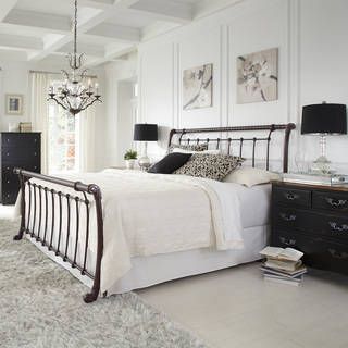 Bedings Ideas, Master Room Ideas, Rod Iron Bed, Black And White Furniture, Wrought Iron Beds, Home Goods Furniture, Sleigh Bed, Iron Bed, Adjustable Beds