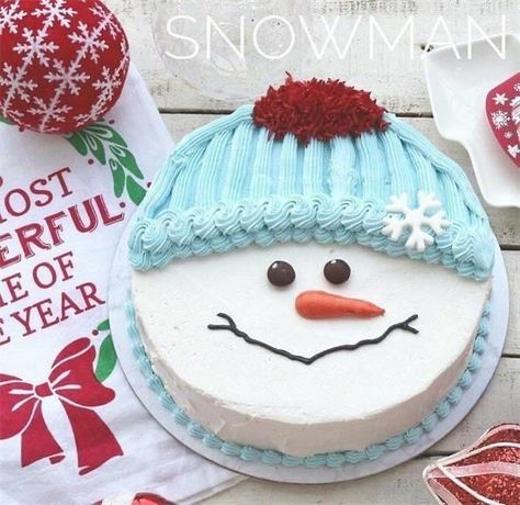 Winter Torte, Christmas Themed Cake, Snowman Cake, Cake Christmas, Christmas Cake Designs, Christmas Cake Decorations, Xmas Cake, Winter Cake, Cake Decorating Ideas