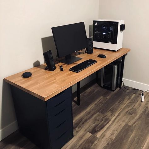 Saljan Countertop, Alex Drawer, Modern Outdoor Sofas, Home Studio Setup, Ikea Desk, My New Home, Ikea Cabinets, Gaming Room Setup, Workspace Inspiration