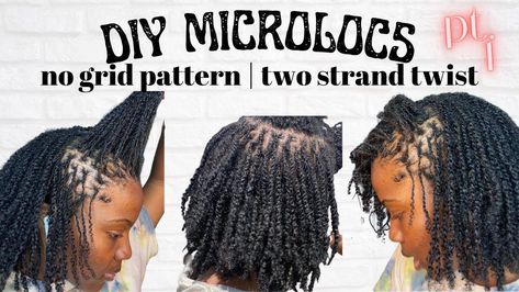 Two Strand Twist Starter Locs Long Hair, No Grid Locs, Micro 2 Strand Twist, Starting Sister Locks Natural Hair, Locs From Two Strand Twists, Diy Microlocs Installation, Diy Two Strand Twist Natural Hair, Two Strand Micro Locs, Diy Sister Locs