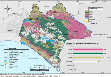 Mapa Vegetacion Chiapas Map, Travel