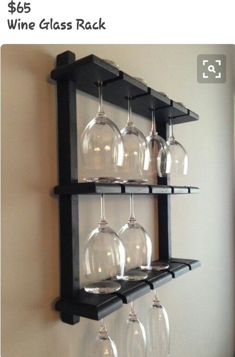 Diy Wine Glass Rack, Unique Wine Glass, Hanging Wine Glass Rack, Wine Rack Plans, Coffee/wine Bar, Wine Glass Storage, Hanging Wine Rack, Home Design Diy, Wood Wine Racks