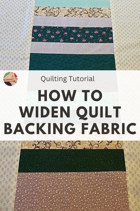 Have you ever discovered that the quilt backing fabric is not wide enough for the quilt top? It’s a common and frustrating scenario. However, you can always make your backing wider by adding a simple vertical pieced strip. Watch our video and read our photo tutorial by clicking the link. Ideas For Backing A Quilt, Pieced Quilt Backings, Pieced Backings For Quilts, Pieced Quilt Backing Ideas, Quilt Borders Ideas, Backing A Quilt, Quilt Backing, Quilting Techniques, Quilting Tips